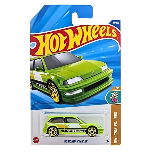 Hot Wheels 1:64 Scale | 90 HONDA CIVIC EF | HW: 70s vs. 90s | Light Green | 1/10 | 28/250