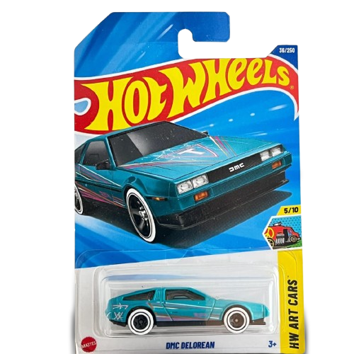 Hotwheels | DMC DELOREAN | HW Art Cars | Aqua | IMPORTED | H CASE | 36/250